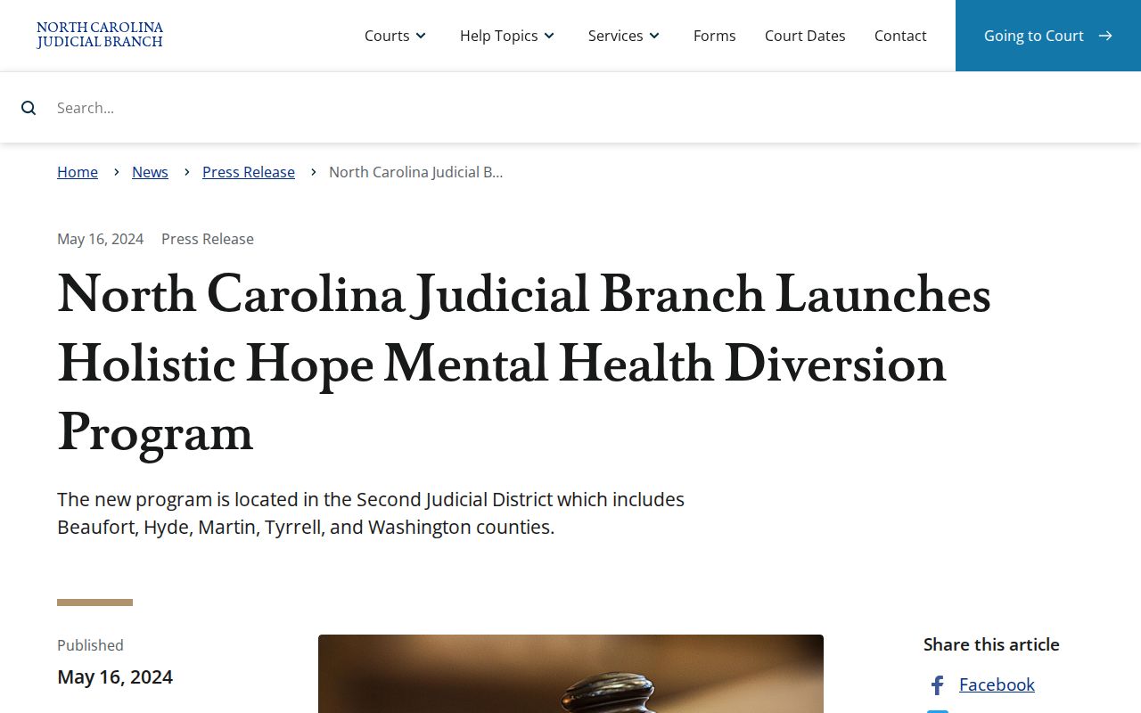 Hyde County arrest records and Second Judicial District Holistic Hope program