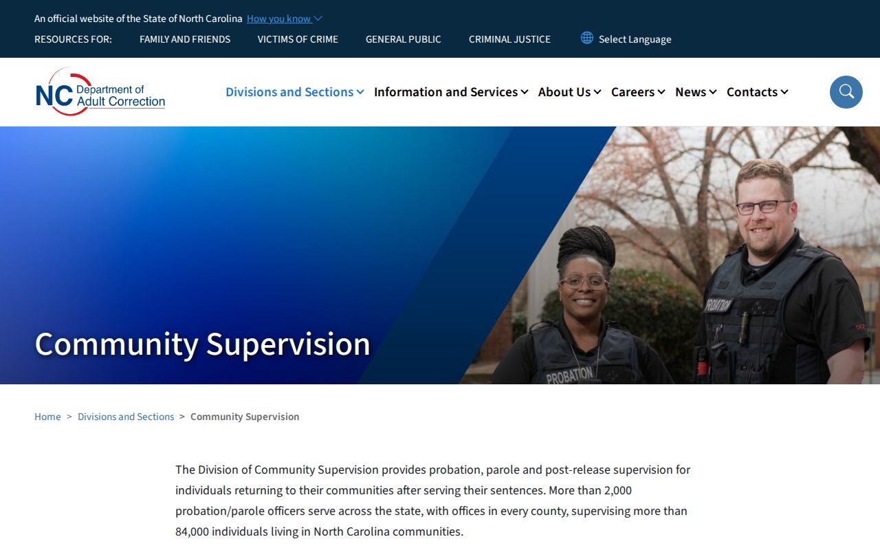 Hyde County criminal supervision records through NCDAC